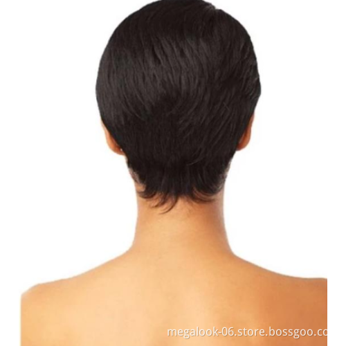 Megalook Short Human Hair Wig 100% Virgin  Human Hair Wigs For Black Women